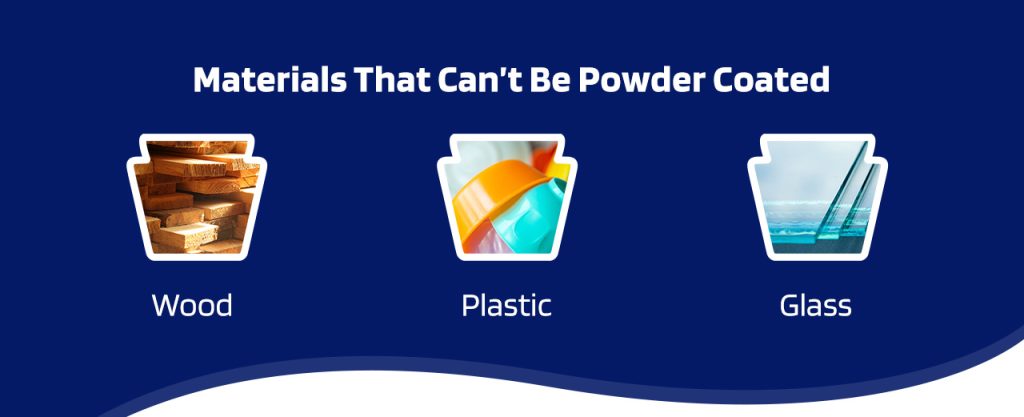 materials that can't' be powder coated