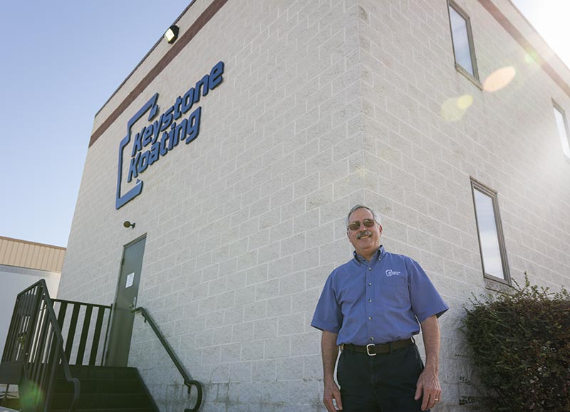 Nelson Zimmerman Standing Outside Keystone Koating in Lititz, Pennsylvania