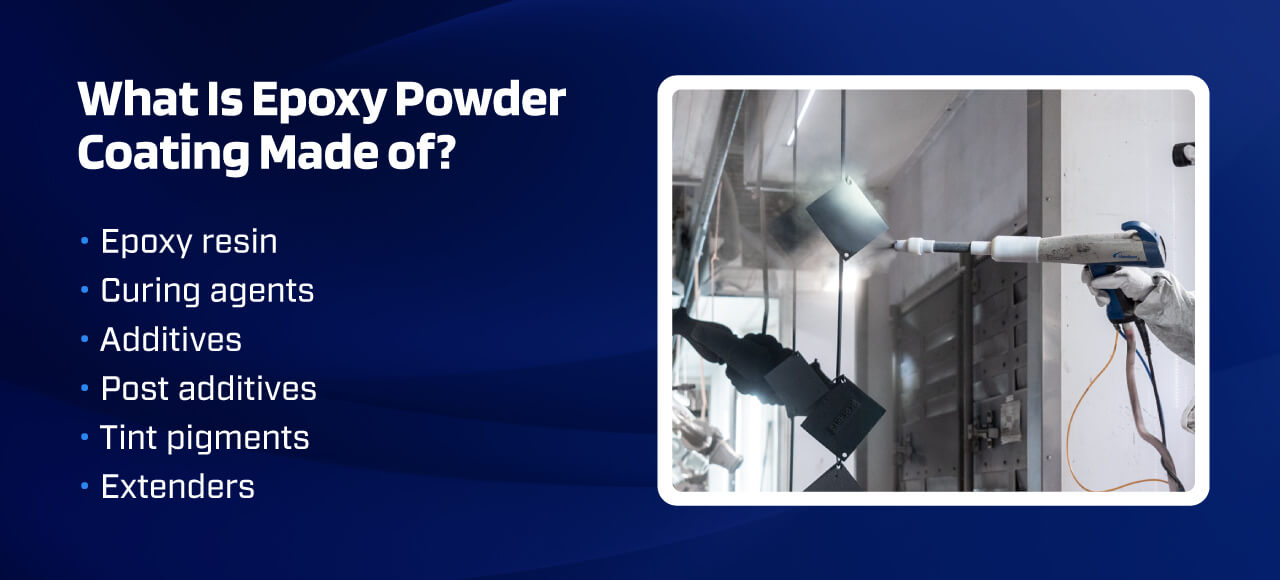 What is epoxy powder coating made of?